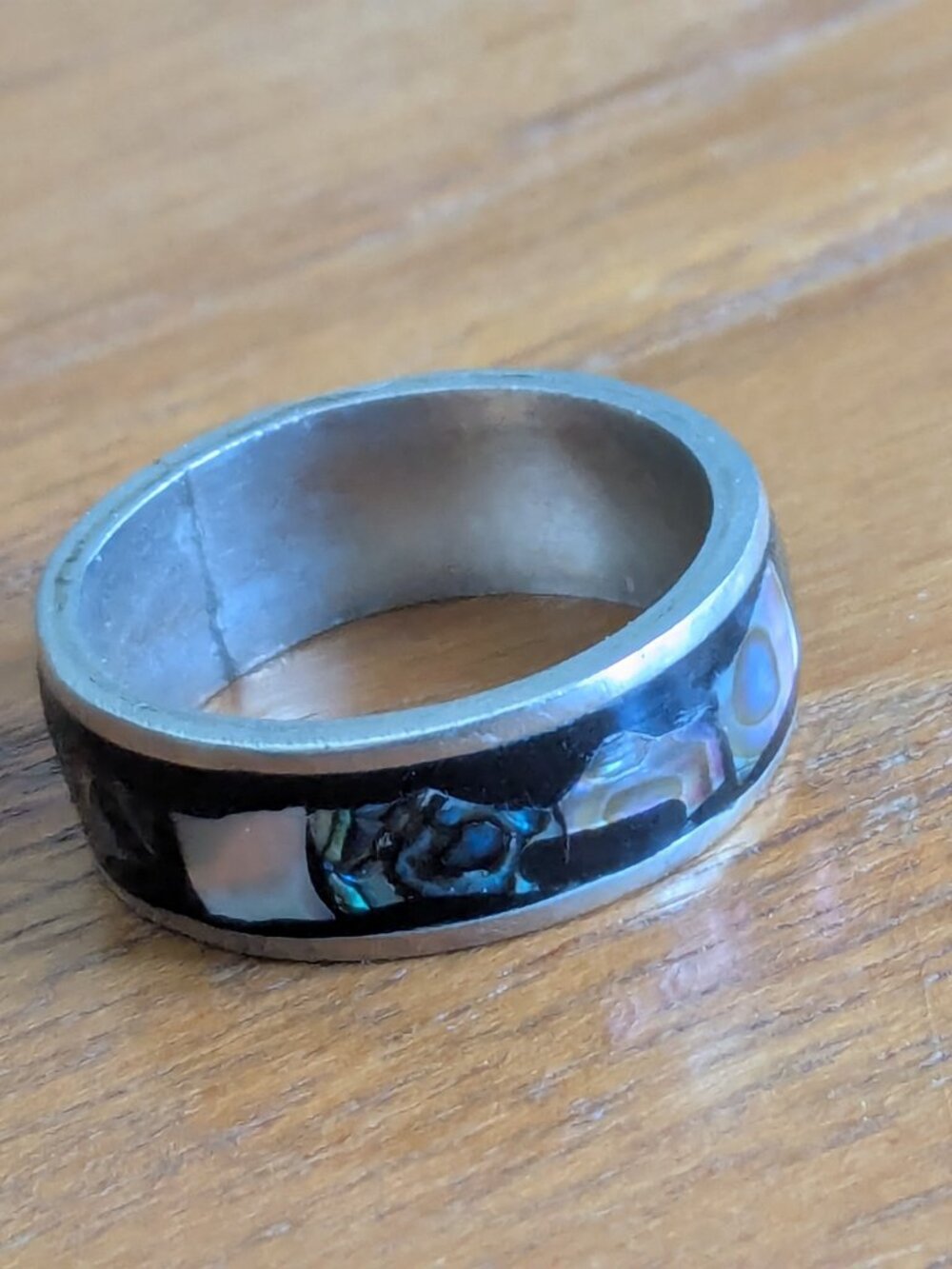 Vintage Mexican Alpaca Inlay Statement Ring Turquoise, Coral & Onyx Color Stones